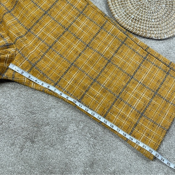 Unique Vintage High Waisted Cropped Pants Plaid 90s Style Punk in Yellow 5X/26 - Picture 14 of 15